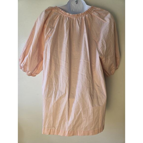 Old Navy Womens Blouse M Tall Pink Split Neck Puff Sleeve Top Blouse Romantic - Picture 4 of 7